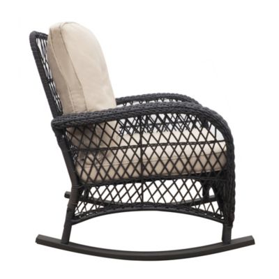 All-Weather Rattan Rocker for Outdoor Relaxation
