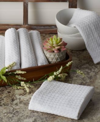 Cotton Kitchen Collection Dishtowel Set, 18x26", White, 6 Piece