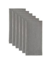 Cotton Kitchen Collection Dishtowel Set, 18x26", Gray, 6 Piece