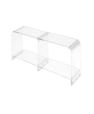 Fox Hill Trading Richard 71" W x 13.8" D x 16" H Two-Tier Acrylic TV Stand
