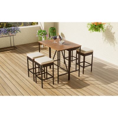 5-Piece Outdoor Bar Height Dining Set