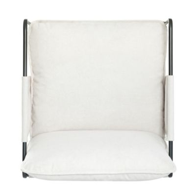 Streamdale White Upholstered Hanging Armchair with Arm Pocket