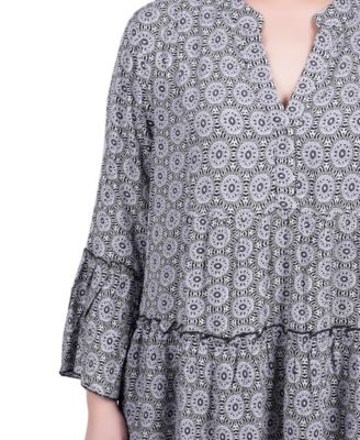 Petite 3/4 Sleeve Tiered Dress