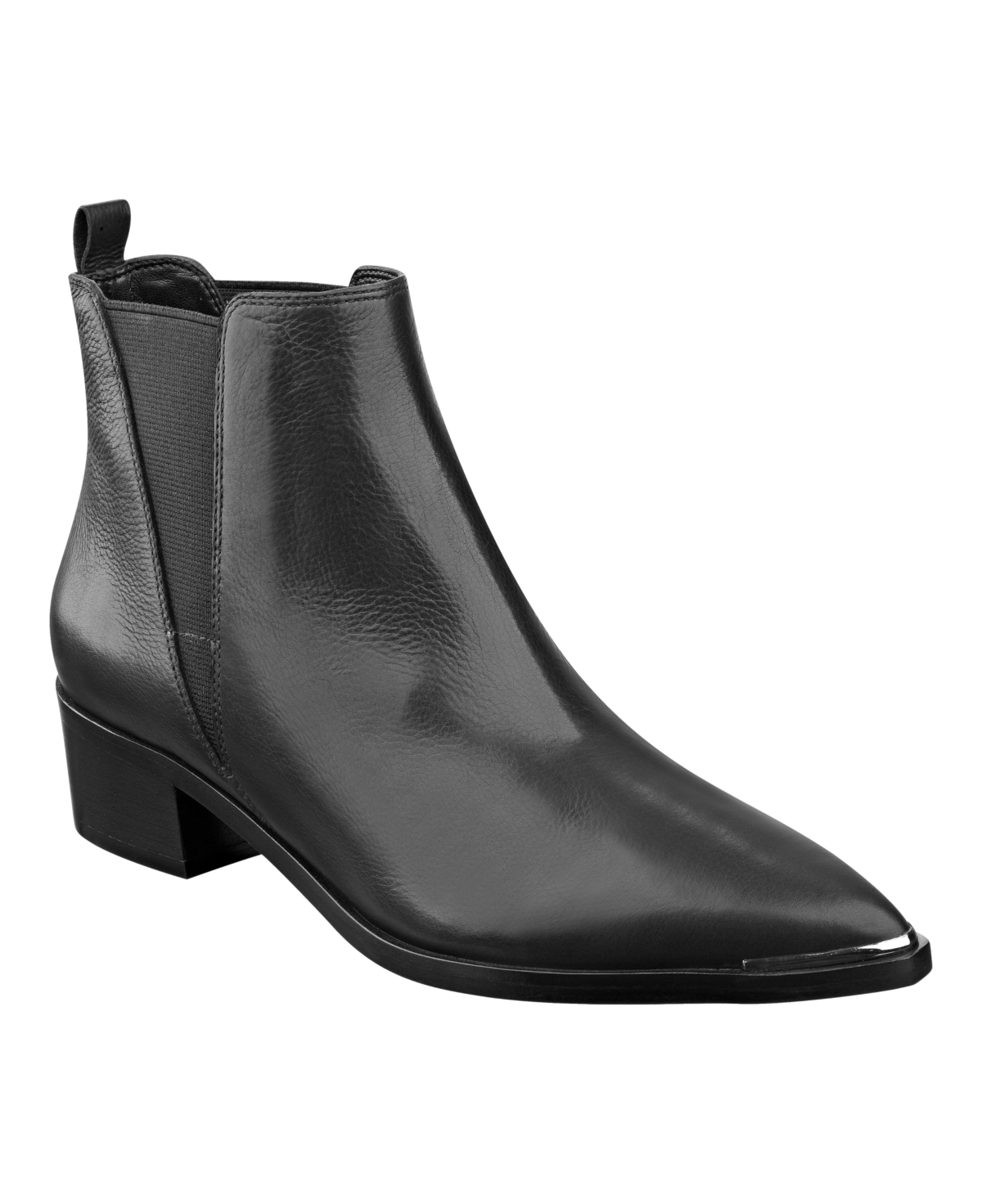 Women's Yale Pointy Toe Chelsea Booties - Black Leather