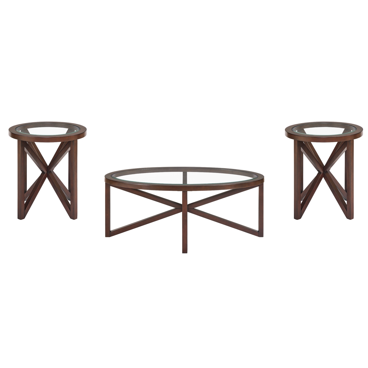 Simplie Fun Modern Tempered Glass Coffee Table with Wood Base