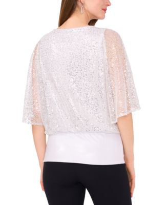 Coco Reef Women's Mesh Sleeve Cover-up - Pullover Beach Dress With Banded Hem