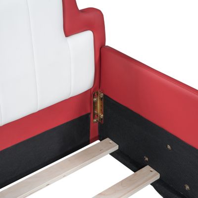 Twin Size Race Car-Shaped Platform Bed With Wheels