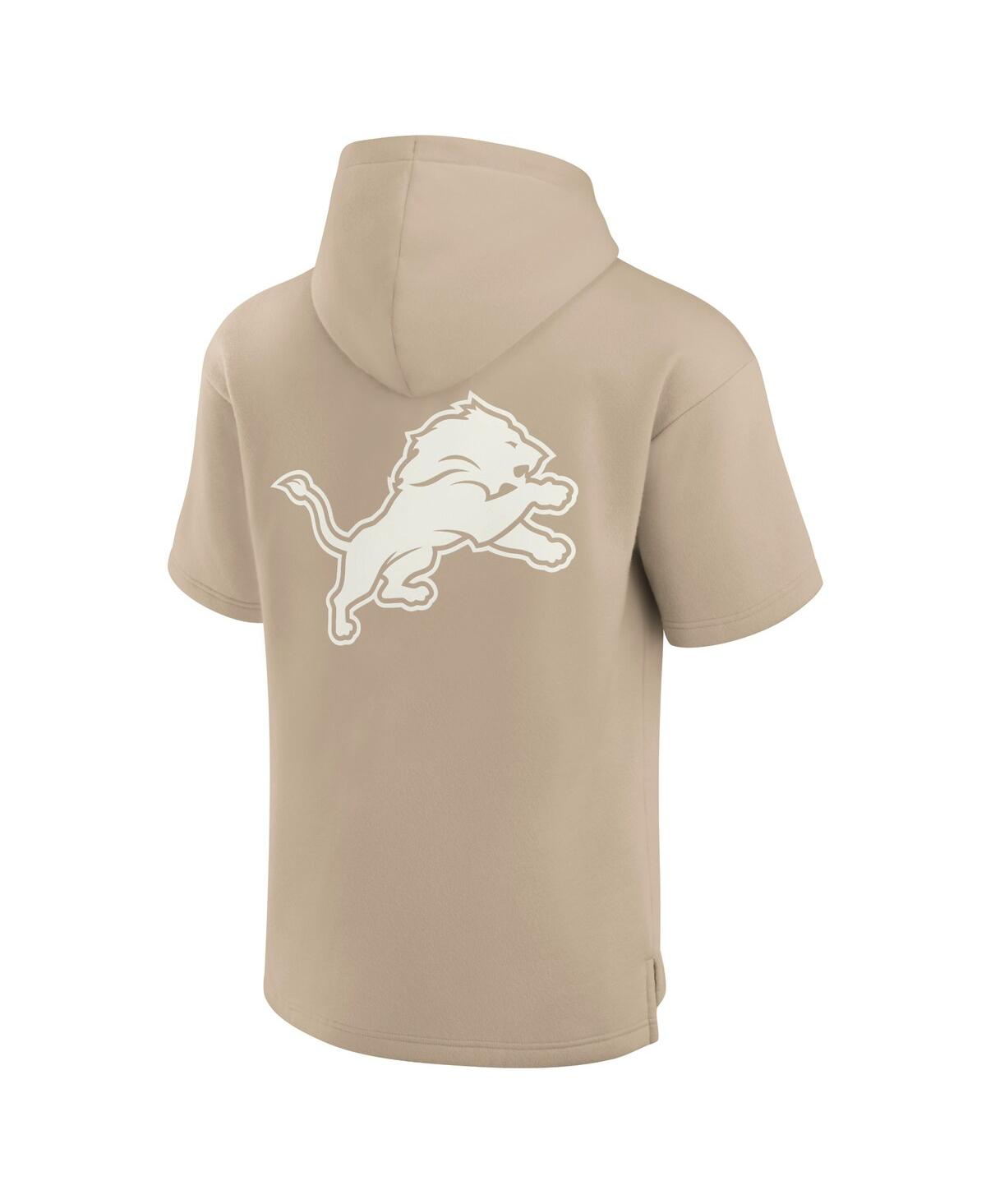 Fanatics Signature Men's And Women's  Khaki Detroit Lions Elements Super Soft Fleece Short Sleeve Pul In Khaki