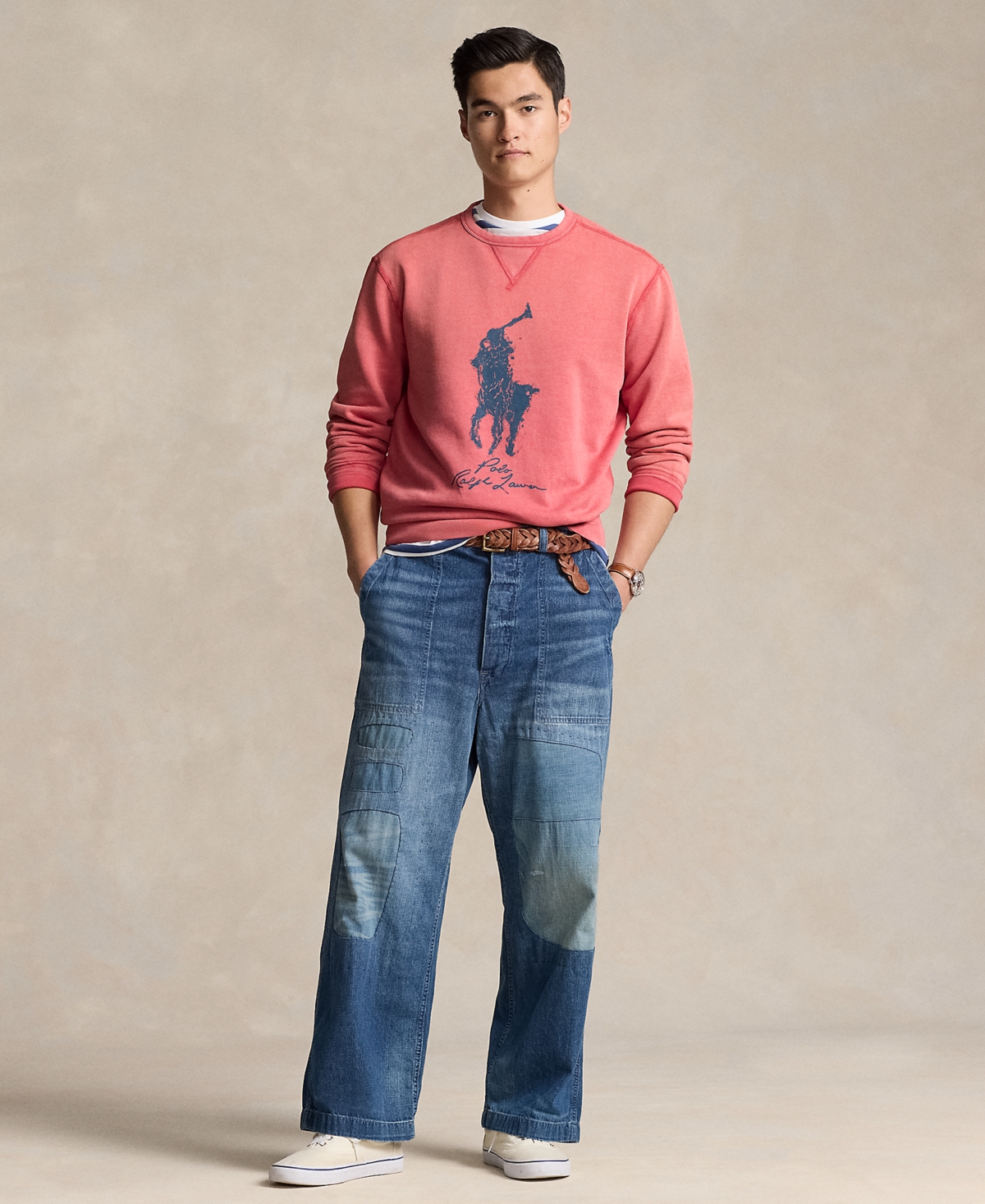 Polo Ralph Lauren Men's Big Pony Garment-Dyed Fleece Sweatshirt