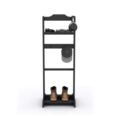 Streamdale Portable Garment Rack with Organizer (Black)