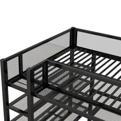 Streamdale Full Size Metal Loft Bed With 4-Tier Shelves