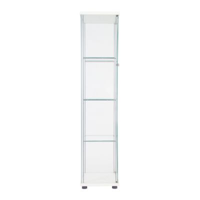 One Door Glass Cabinet Glass Display Cabinet With 4 Shelves