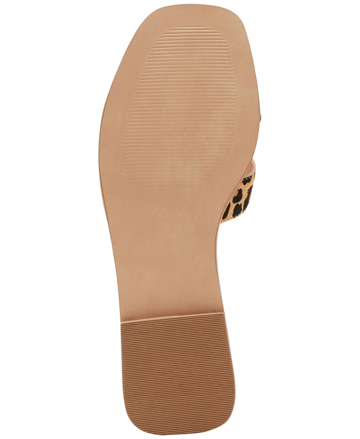 Steve Madden Women's Hadyn Leather Slide Sandal - Flat, Laser-Cut Strap