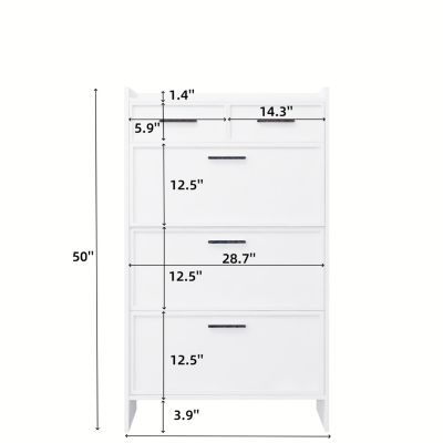 PVC Shaker Door Shoe Rack with 3 Doors and 2 Drawers