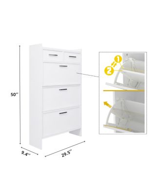 PVC Shaker Door Shoe Rack with 3 Doors and 2 Drawers