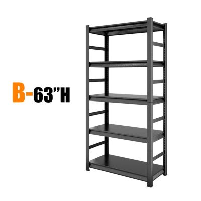 5-Tier Adjustable Metal Shelving - 2000 LBS Load, H63 x W31.5 x D15.7