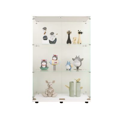 Glass Display Cabinet with 3 Shelves