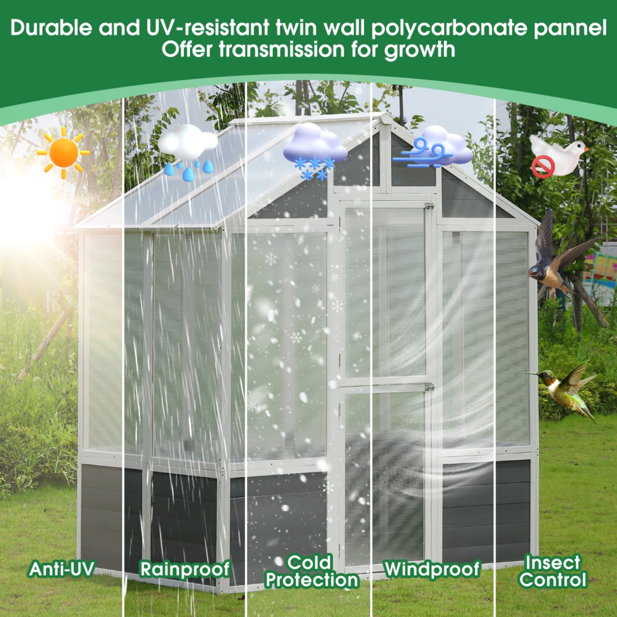 Streamdale Polycarbonate Greenhouse for Outdoor Plant Gardening