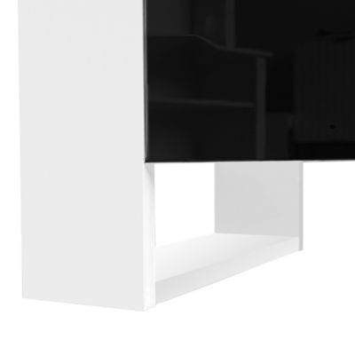 Streamdale High Gloss White TV Stand with Electric Fireplace