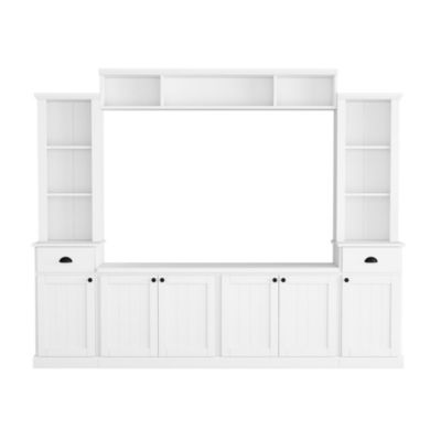 Modern TV Wall Unit Set With Ample Storage & Large Media Console
