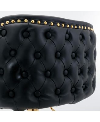 Set of 2 frosted PU Adjustable Swivel Bar Stools