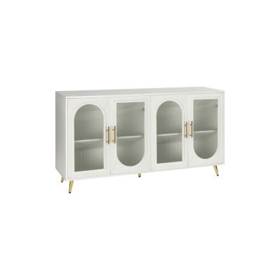 65+ Inch TV Stand with Storage, White