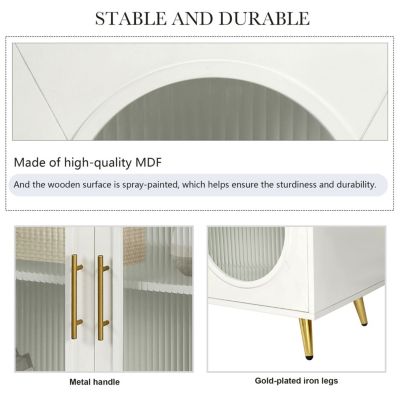 65+ Inch TV Stand with Storage, White