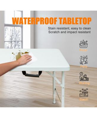 Streamdale 4FT Foldable Table for Camping (White), 135Kg Capacity