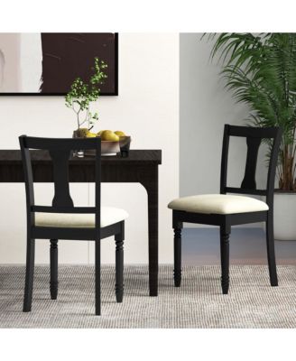 2 PCS Wood Chair Antique Upholstered Chair with Storage Space