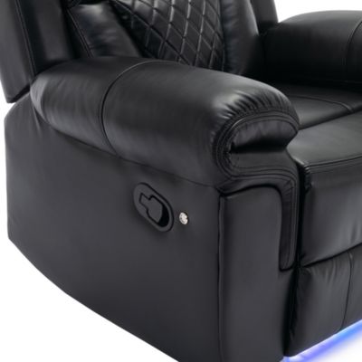 Streamdale Manual Recliner Chair with LED for Home Theater