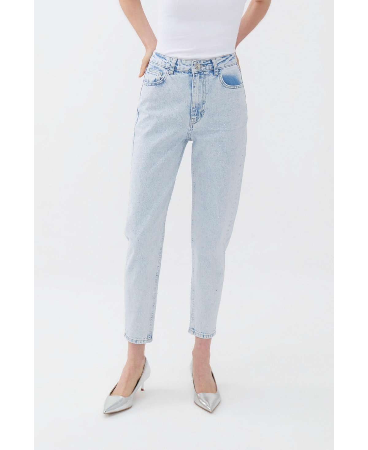 Women's High-Waisted Jeans - Blue
