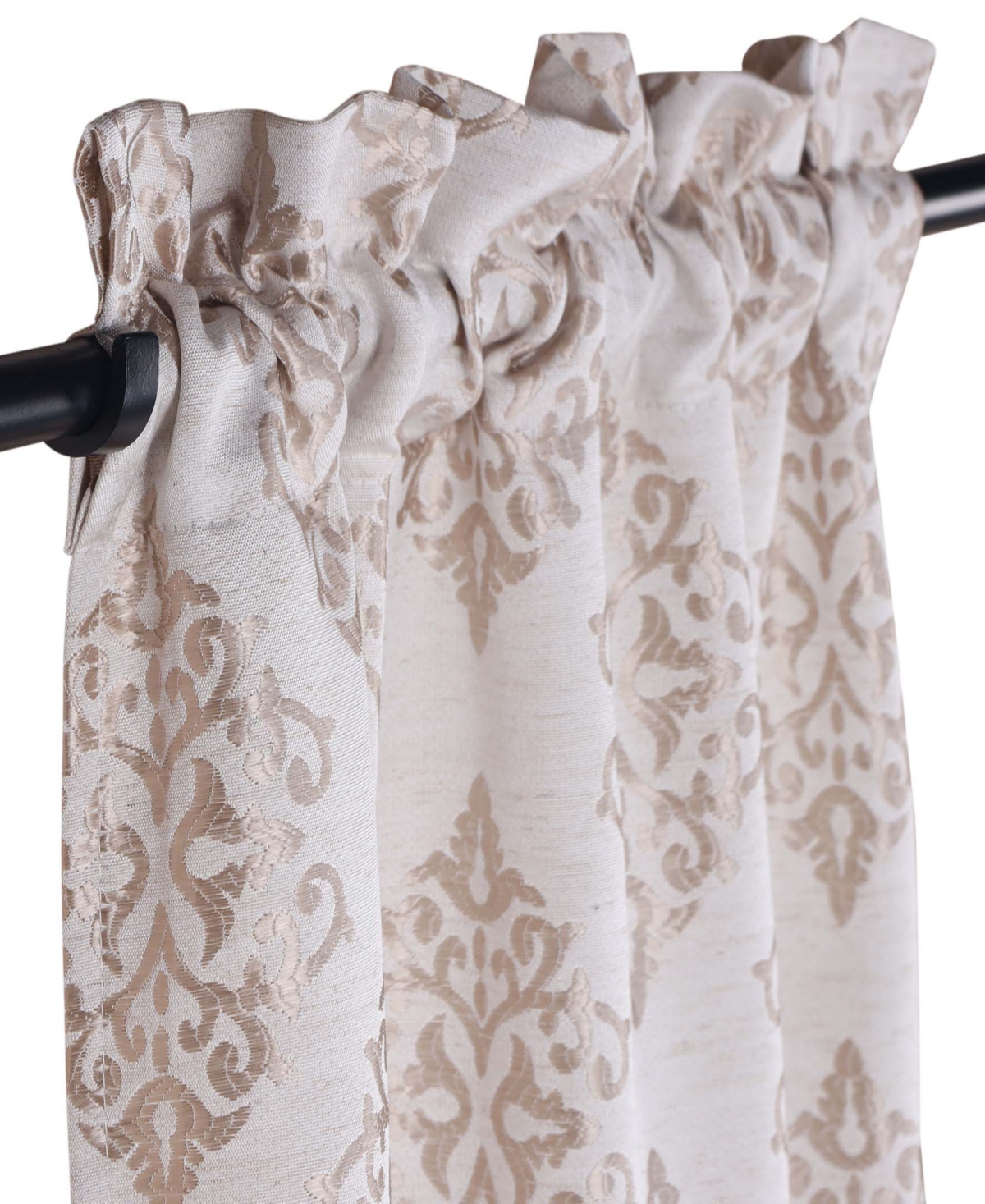 Superior Modern Venetian Damask Jacquard 2-Piece Curtain Panels with Rod Pocket, 26