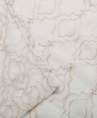 Imperial Trellis Embroidered Sheer Grommet Top Curtains, 52" x 63" (Set of 2)