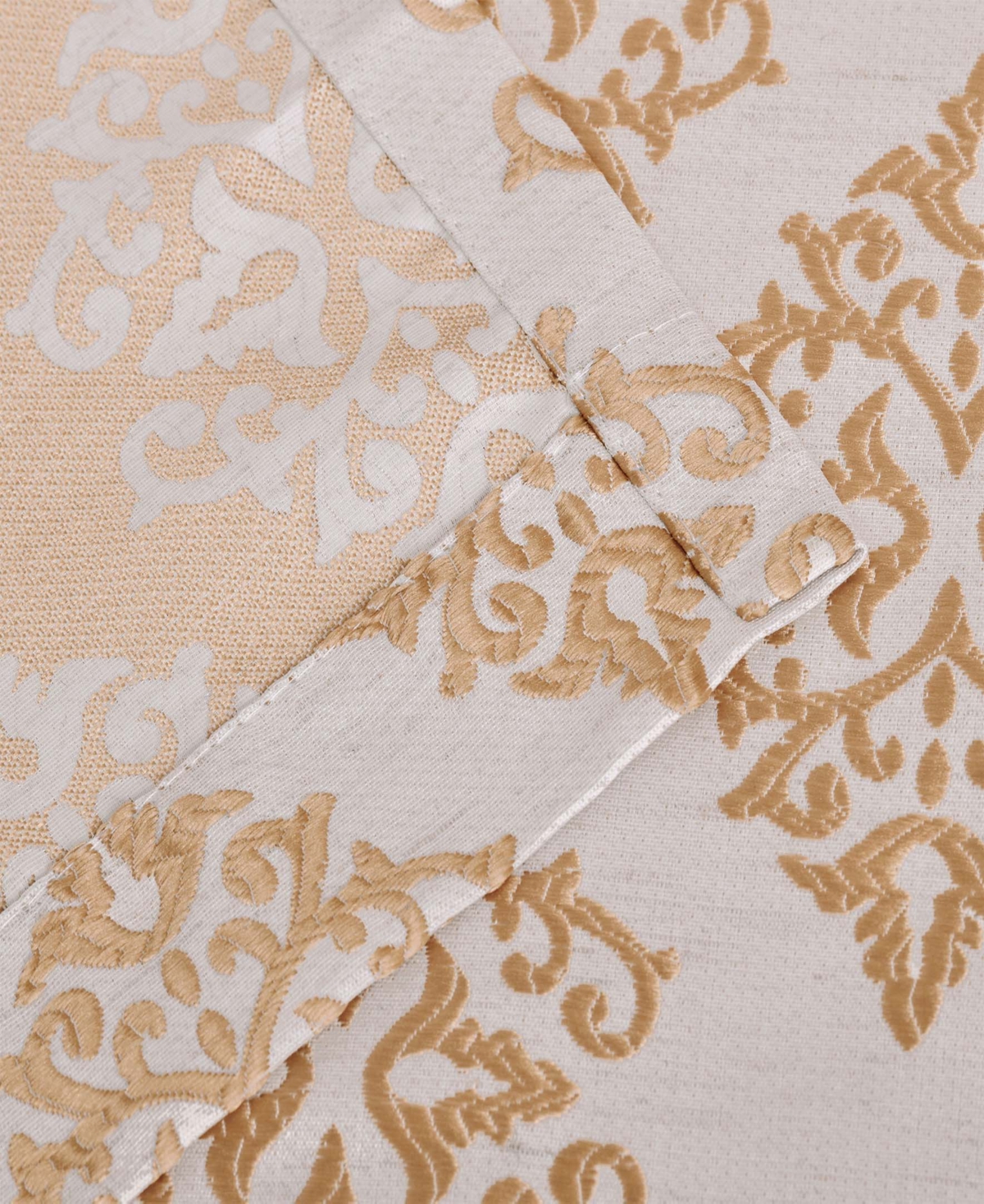 Superior Modern Venetian Damask Jacquard 2-Piece Curtain Panels with Grommet Header Top