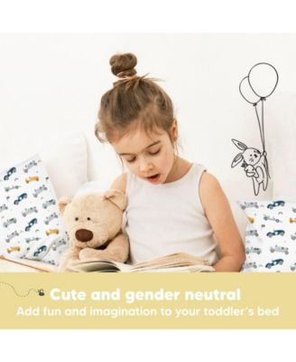 Jumbo Toddler Pillow with Pillowcase, 14X20 Soft Organic Toddler Pillows for Sleeping, Kids Travel Pillow