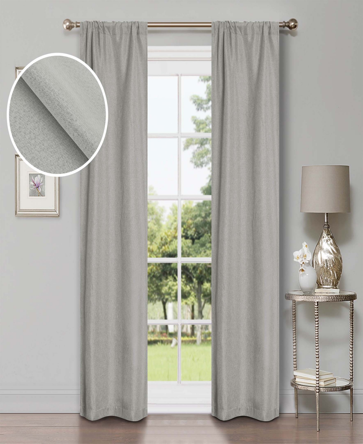 Linen-Inspired Classic Room Darkening Modern Blackout Fade Resistant 2-Piece Curtain Set with Rod Pocket, 26" X 84" - Acorn