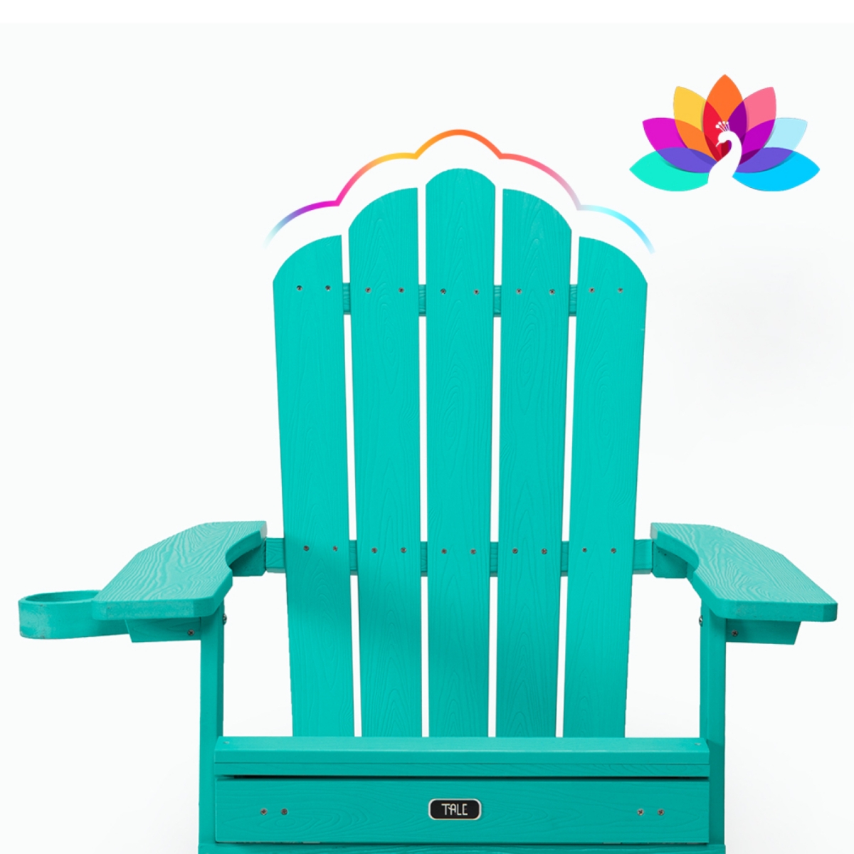 Simplie Fun Tale Folding Adirondack Chair with Pullout Ottoman with Cup Holder, Oversized, Poly Lumber, for Patio Deck Garden, Backyard Furniture, Eas