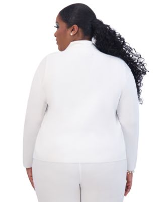 Women's Collarless Open-Front Cardigan