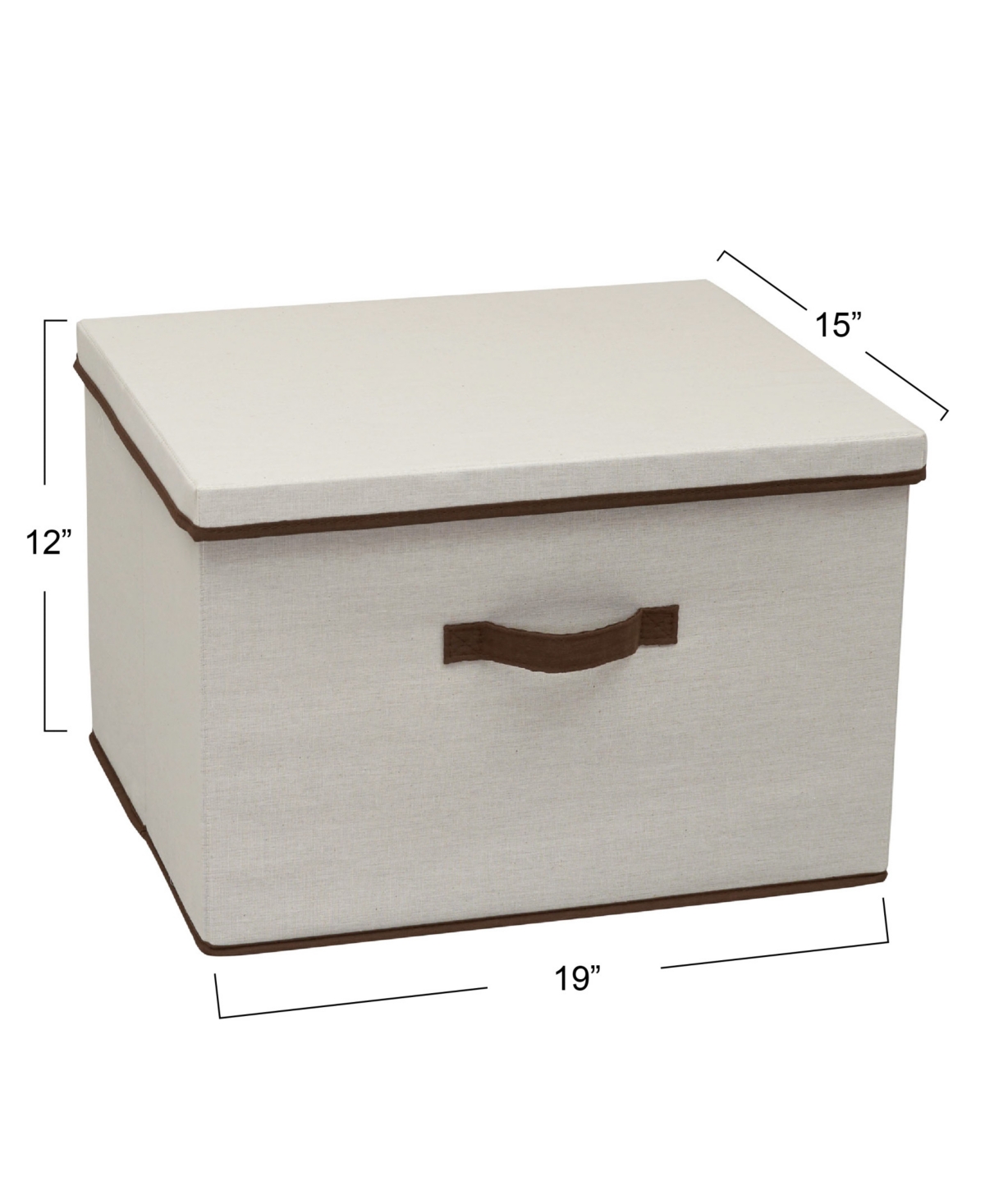 Household Essentials Wide Storage Box With Lid In Cream