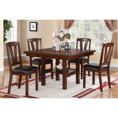 Streamdale Walnut Wood Framed Back Dining Chairs w/ Cushions (Set of 2)