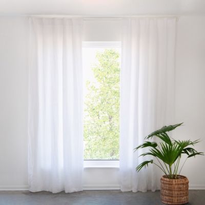 100% French Linen Window Curtain Set