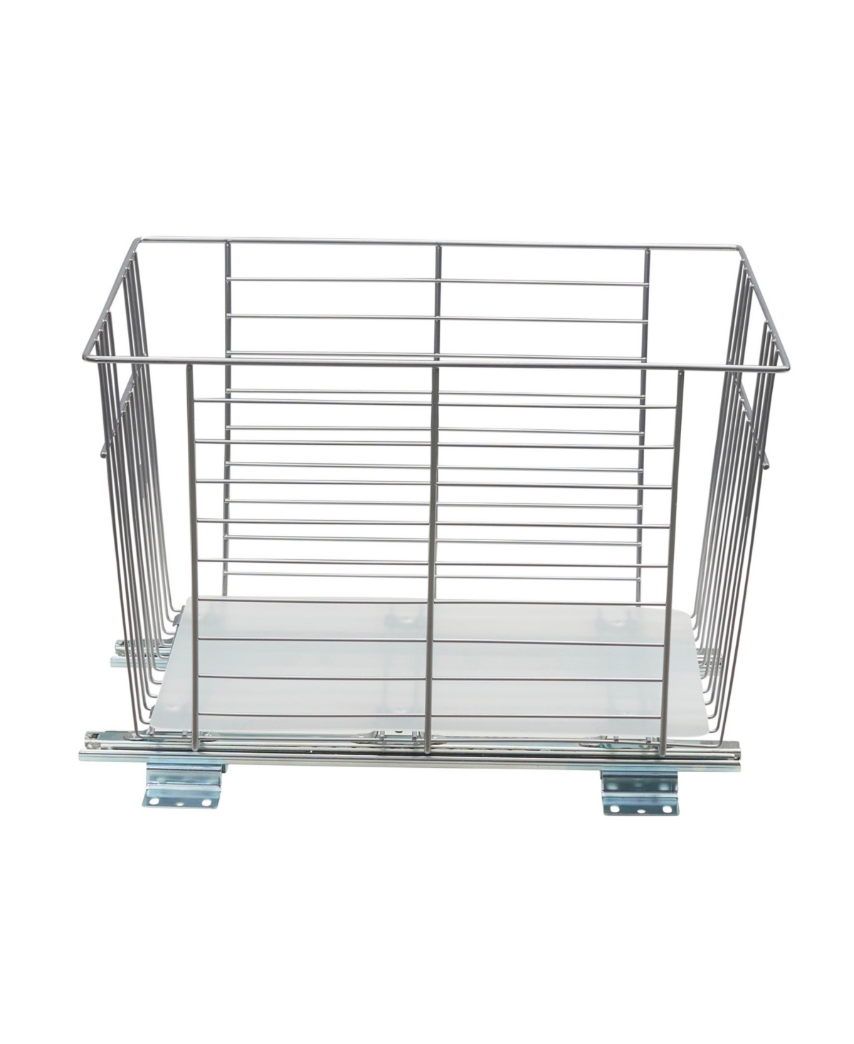Household Essentials Glidez Steel Pull-out/slide-out Storage Organizer With Plastic Liner For Under Cabinet Or Wire Shelf In Silver