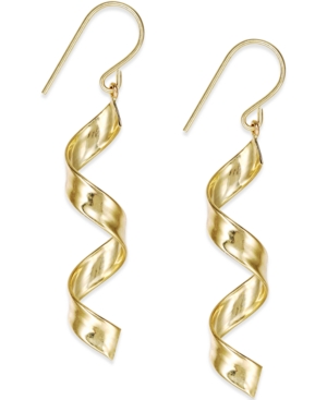 image of Swirl Drop Earrings in 10k Gold