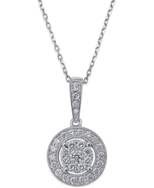 image of Diamond Circle Pendant Necklace in 14k White Gold (1/2 ct. t.w.)