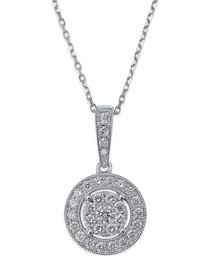 Macy's circle diamond necklace shop