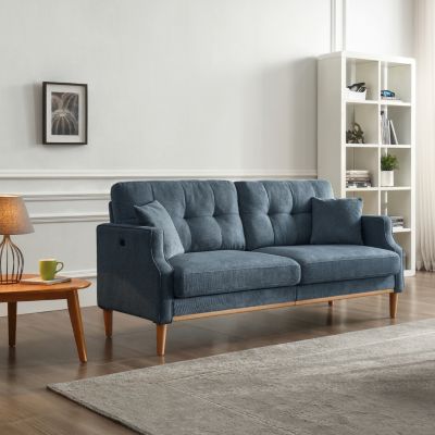 Living Space Sofa 3 Seater With Waterproof Fabric, USB Charge Port