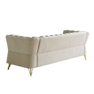 Streamdale Modern Tufted Velvet Sofa 87.4 Inch For Living Room Color