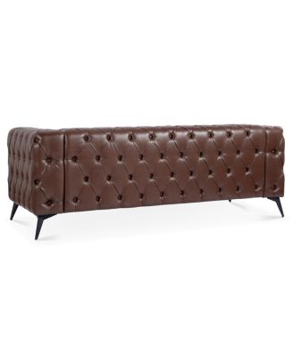 84.06" Width Traditional Square Arm Removable Cushion 3 Seater Sofa