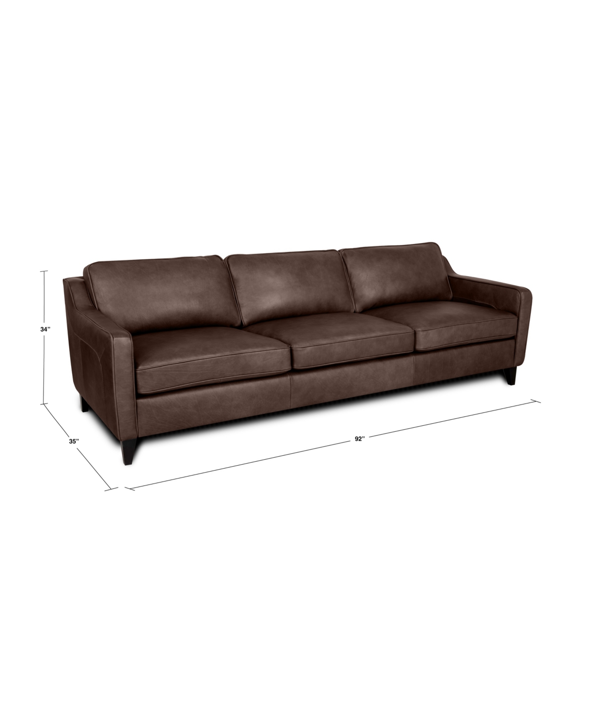 RUTHERFORD HOME BARI 92" LEATHER SOFA