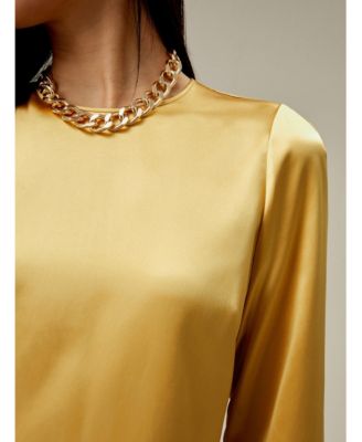 Minimalist Long Sleeve Silk Top for Women